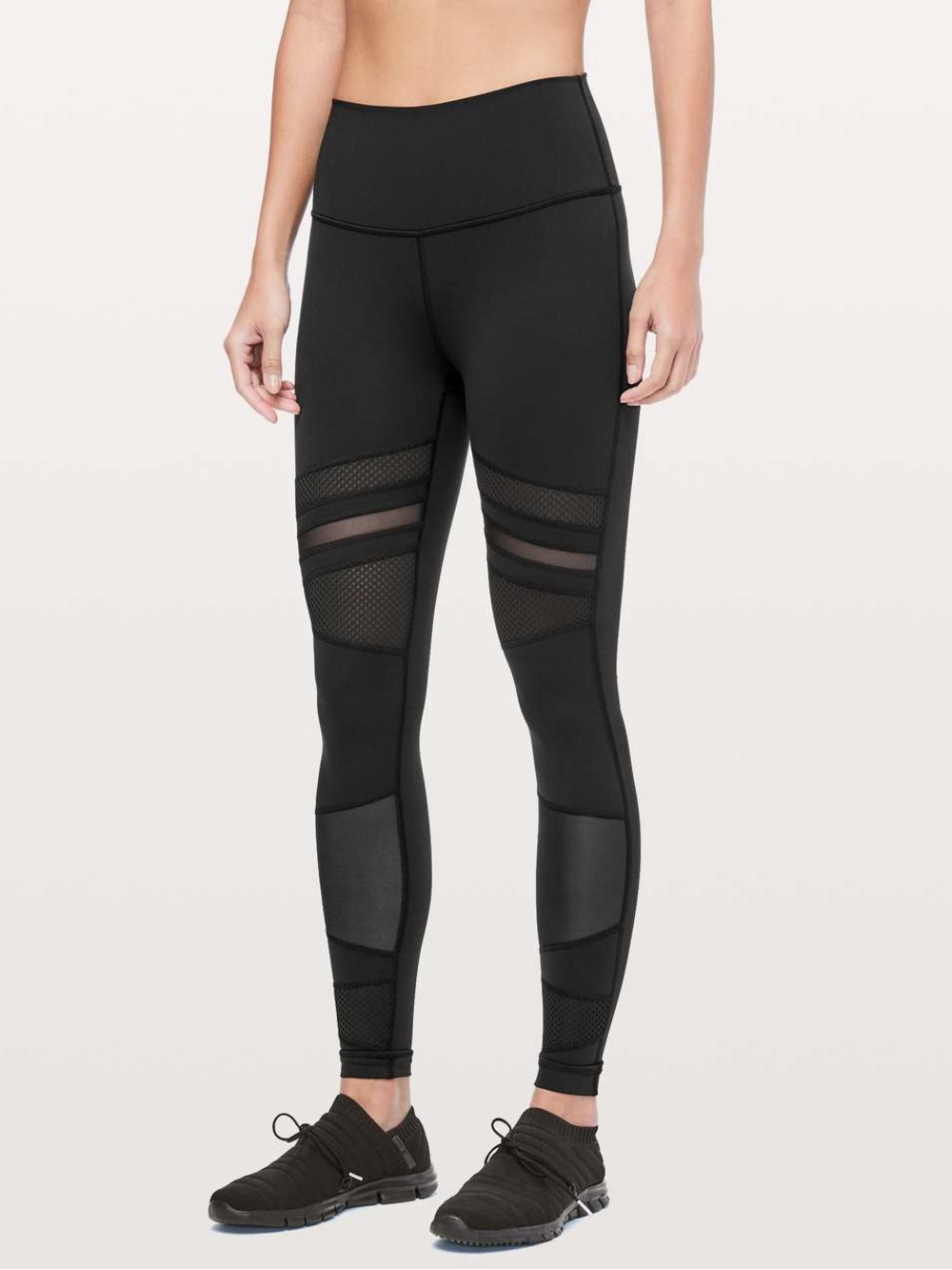 Lululemon Wunder Under High Rise Tight Mix & Mesh 28” Black Luxtreme Leggings 4